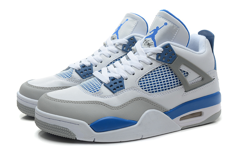 Cheap Real 2015 Jordan Jordan 4 White Grey Baby Blue