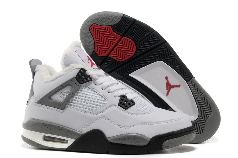 New Air Jordan Retro 4 Wool White Grey Black