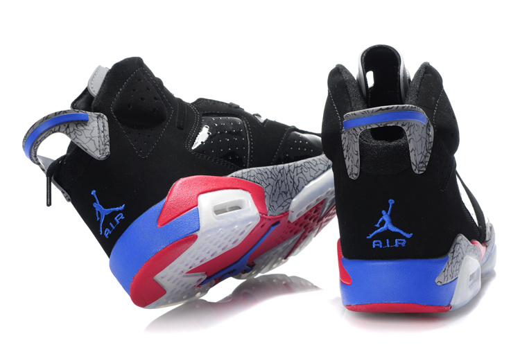 New Air Jordan Shoes 6 Black Grey Red Blue