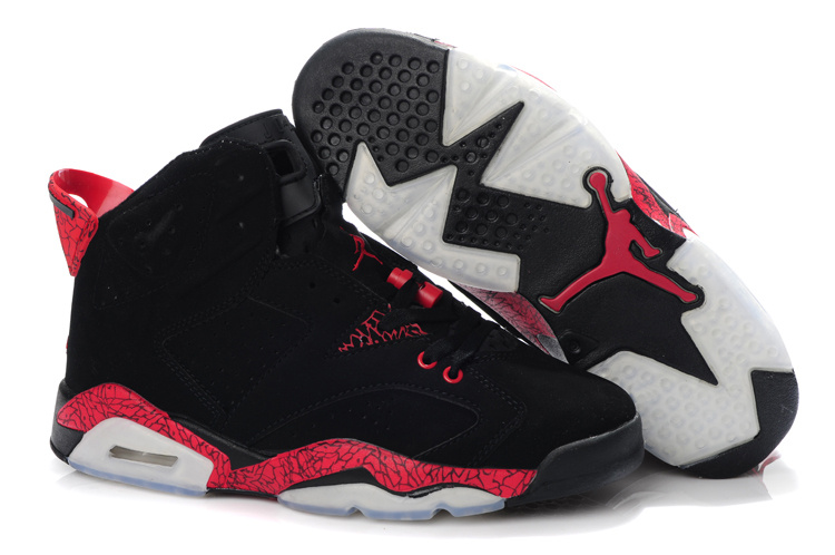 New Air Jordan Shoes 6 Black Grey Red