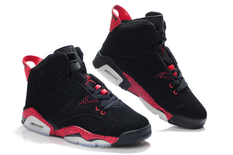 New Air Jordan Shoes 6 Black Grey Red - Click Image to Close