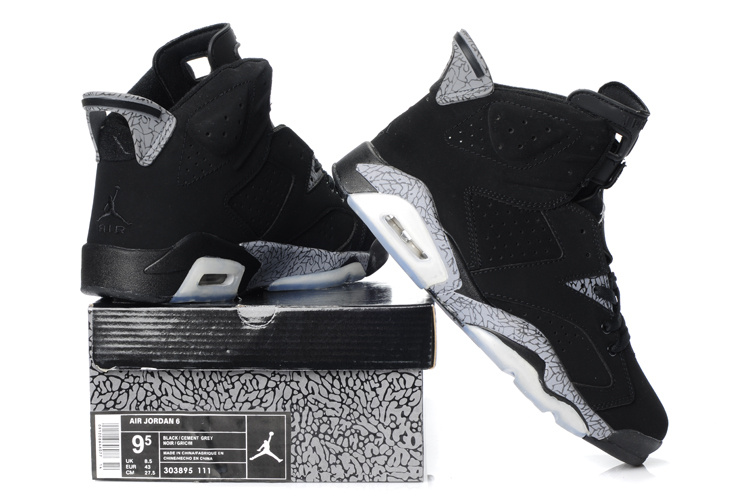 New Air Jordan Shoes 6 Black Grey