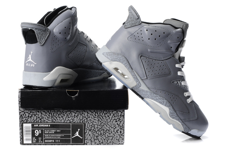 New Air Jordan Shoes 6 Grey - Click Image to Close