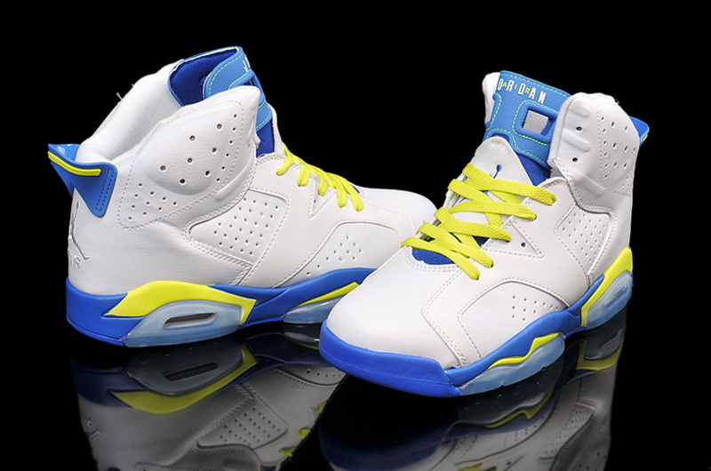 Cheap Real 2015 Jordan Jordan 6 White Blue Yellow