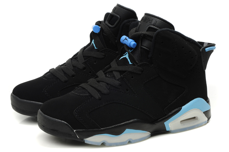 black and baby blue jordans