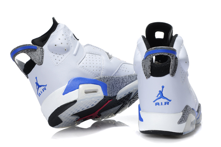 New Air Jordan 6 White Cement Blue Red Shoes