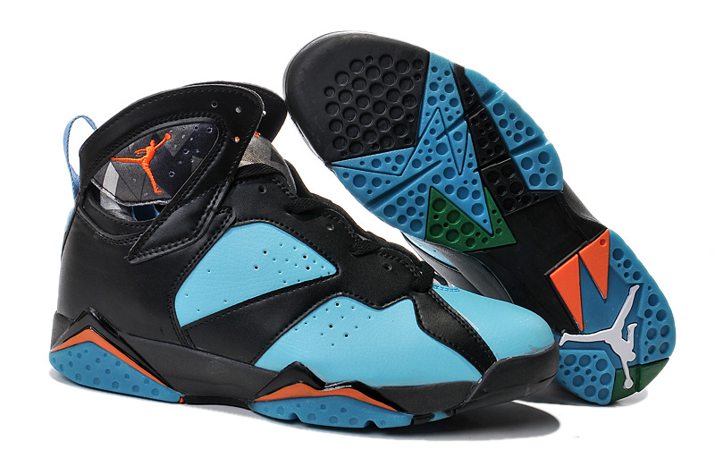 Cheap Real 2015 Jordan Jordan 7 Black Green Orange - Click Image to Close