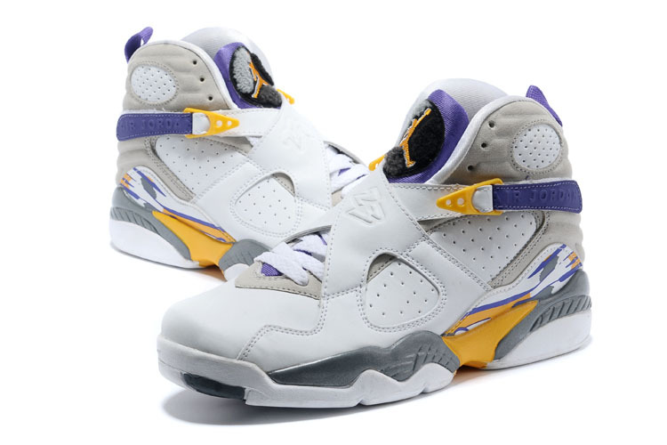 Cheap Real 2015 Jordan Jordan 8 White Grey Orange Blue - Click Image to Close