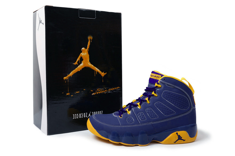New Air Jordan Retro 9 Hardcover Blue Yellow - Click Image to Close