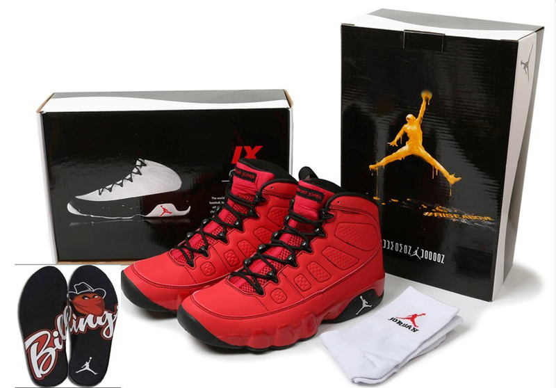 New Air Jordan Retro 9 Hardcover Red Black - Click Image to Close