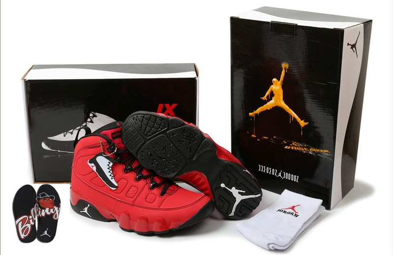 New Air Jordan Retro 9 Hardcover Red Black - Click Image to Close