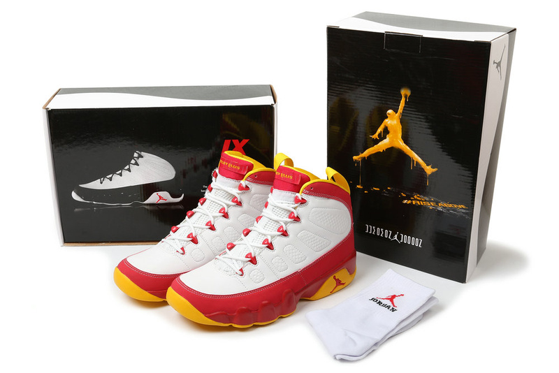 New Air Jordan Retro 9 Hardcover White Red Yellow