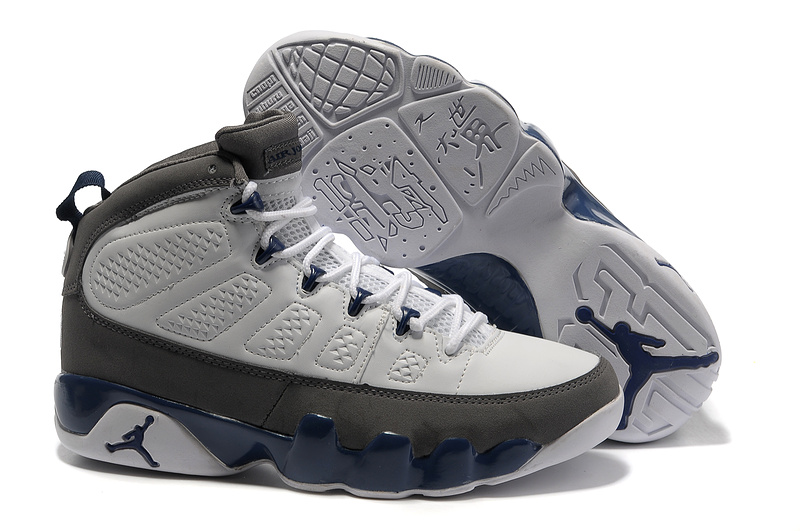 New Air Jordan 9 White Grey Blue