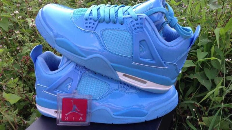 Real Jordan 4 Retro All Blue Shoes - Click Image to Close