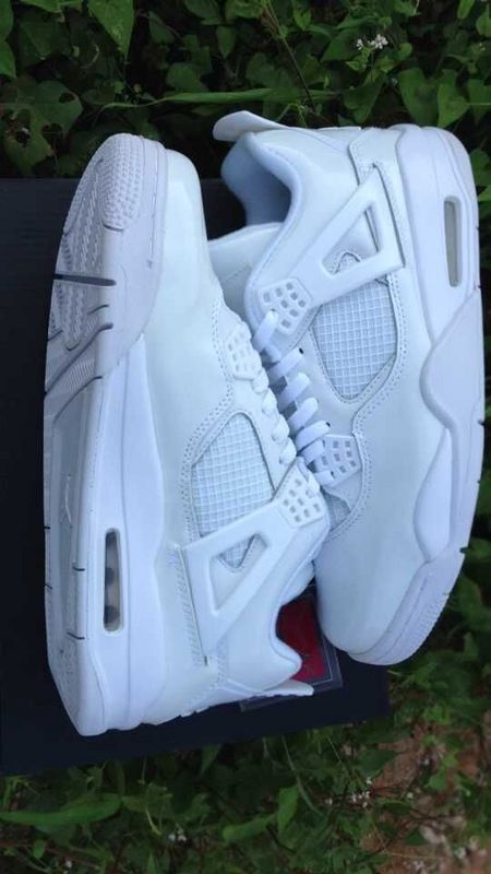 Real Jordan 4 Retro All White Shoes - Click Image to Close