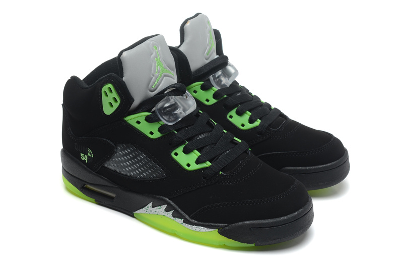 Real Jordan 5 Retro Black Green