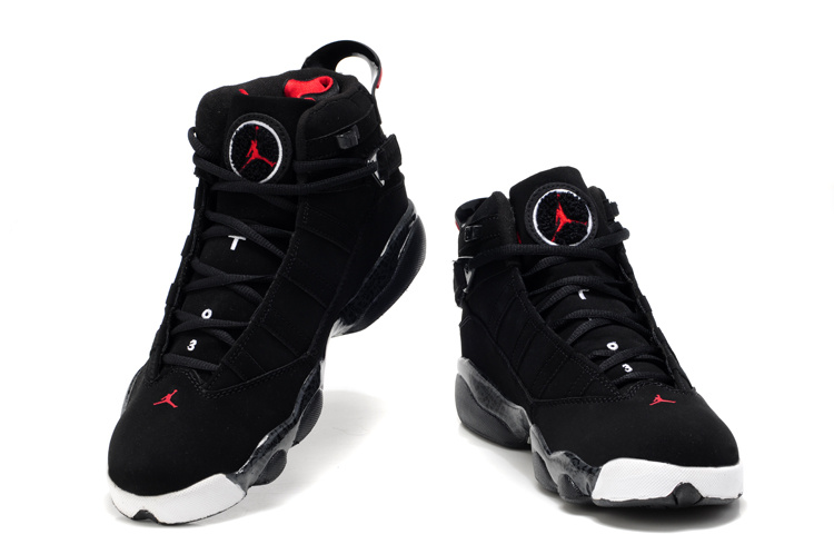 New Six Rings Shoes Dark Black White - Click Image to Close