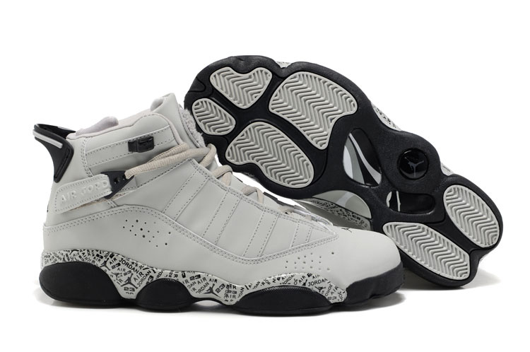 New Six Rings Shoes White Cement Black