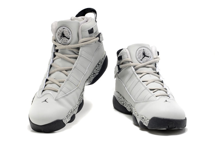 New Six Rings Shoes White Cement Black - Click Image to Close