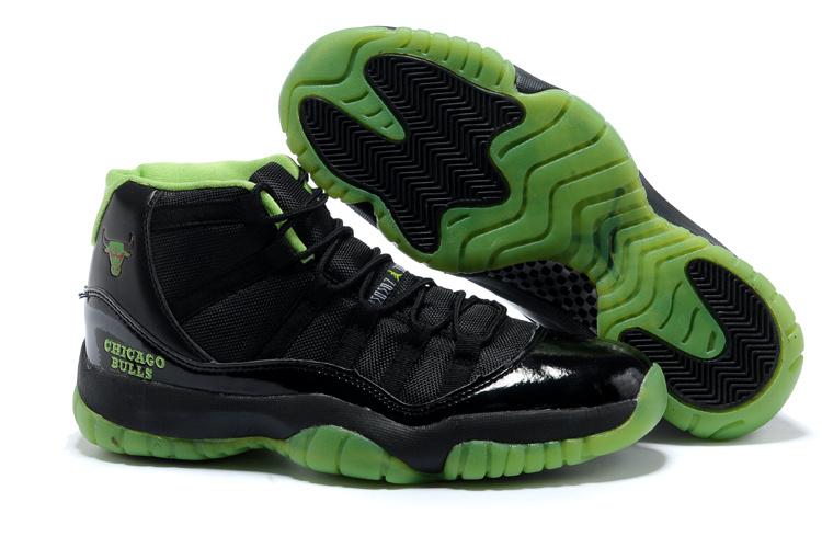 Original Air Jordan 11 Black Green Shoes
