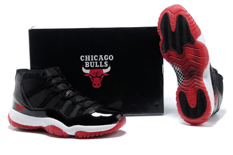 Original Air Jordan 11 Black White Red Shoes - Click Image to Close