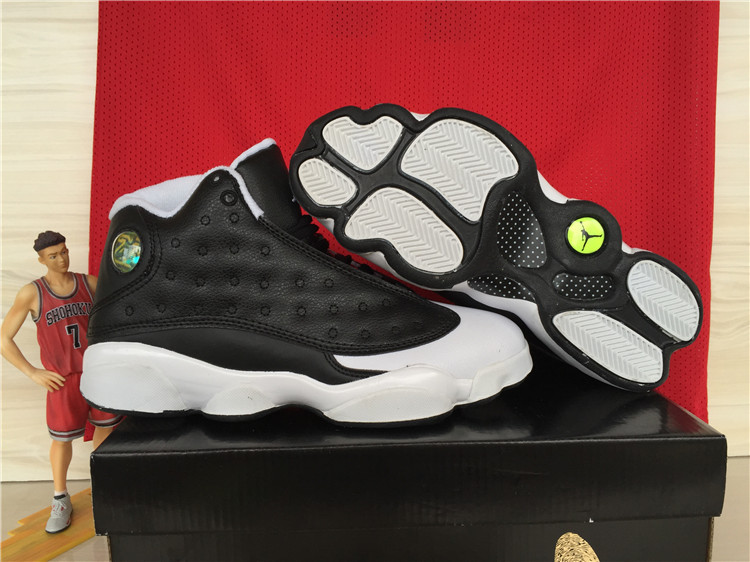 Real Jordan 13 Retro Oreo Black White Shoes