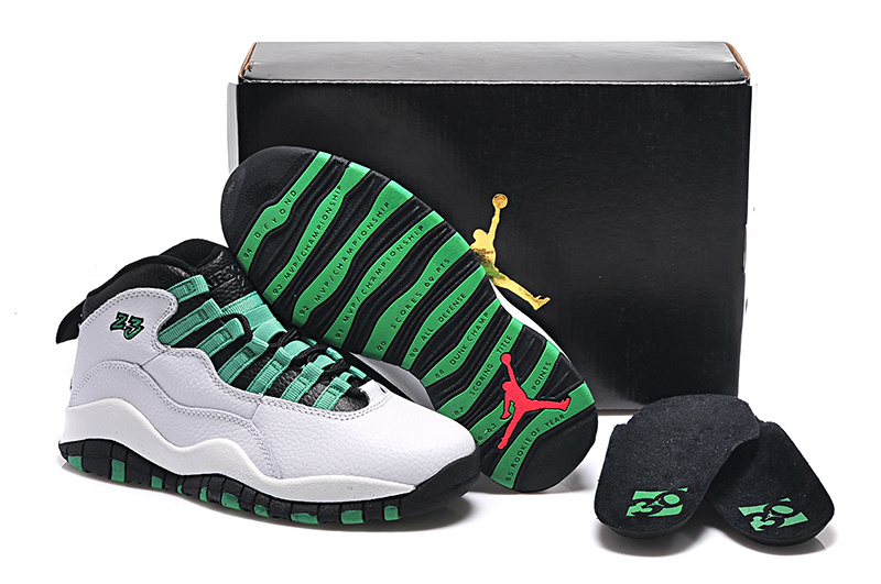 Real White Green Black Jordan 10 Retro Bulls Over Broadway Shoes - Click Image to Close