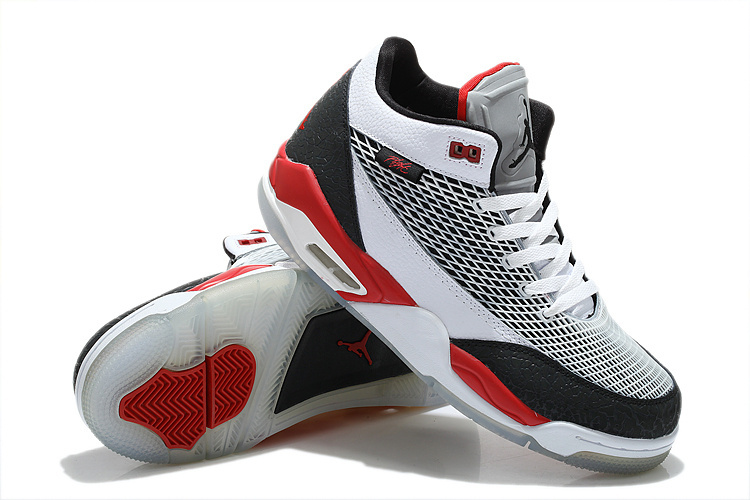 Real Air Jordan Flight Club 80S White Grey Black Red Shoes - Click Image to Close