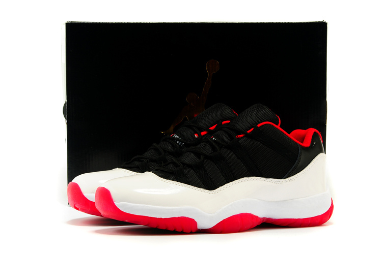 Real 2015 White Black Red Sample Jordan 11 Low Shoes - Click Image to Close