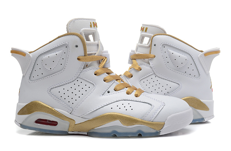 2015 Real White Gold Jordan 6 GS Shoes - Click Image to Close