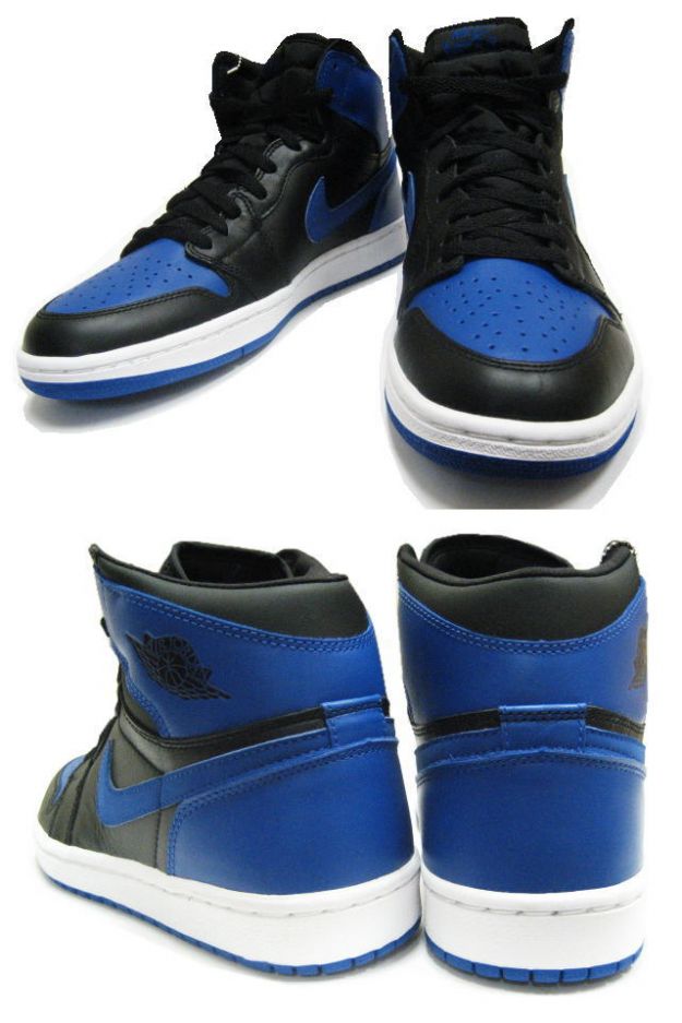 Cheap Air Jordan 1 Shoes Black Royal Blue - Click Image to Close