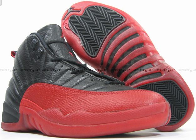 Cheap Air Jordan Shoes 12 Original Playoffs Black Varsity Red