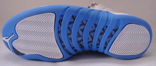 Cheap Air Jordan Shoes 12 Retro Melo White University Blue Metallic Silver - Click Image to Close
