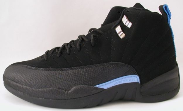 Cheap Air Jordan Shoes 12 Retro Nubucks Unc Black University Blue - Click Image to Close