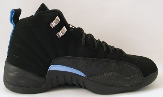 Cheap Air Jordan Shoes 12 Retro Nubucks Unc Black University Blue - Click Image to Close