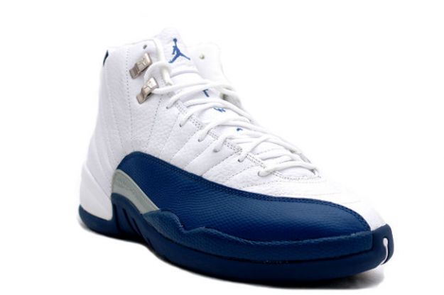 Cheap Air Jordan Shoes 12 Retro White French Blue Metallic Silver Varsity Red - Click Image to Close