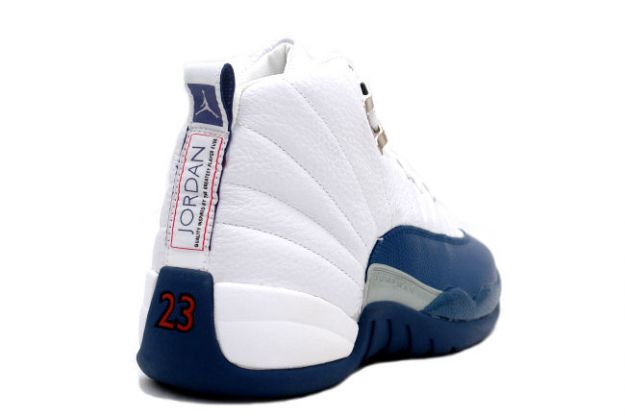 Cheap Air Jordan Shoes 12 Retro White French Blue Metallic Silver Varsity Red - Click Image to Close
