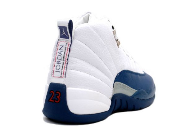 Cheap Air Jordan Shoes 12 Retro White French Blue Metallic Silver Varsity Red