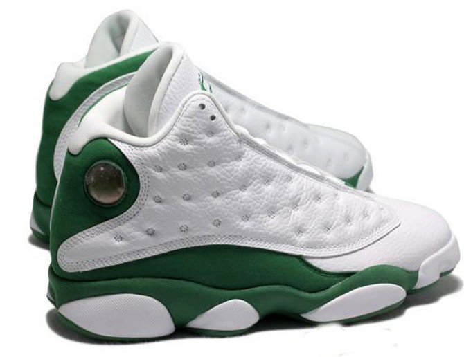 Cheap Air Jordan Shoes Retro 13 White Green - Click Image to Close