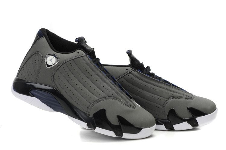 Cheap Air Jordan Shoes Retro 14 Grey Black White - Click Image to Close