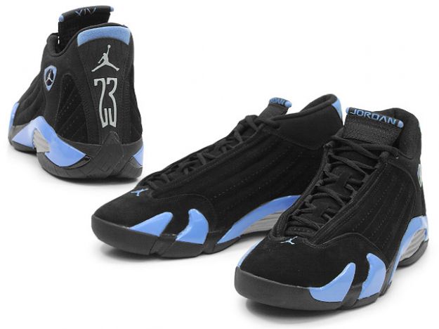 Cheap Air Jordan Shoes 14 Retro Black University Blue Metallic Silver - Click Image to Close