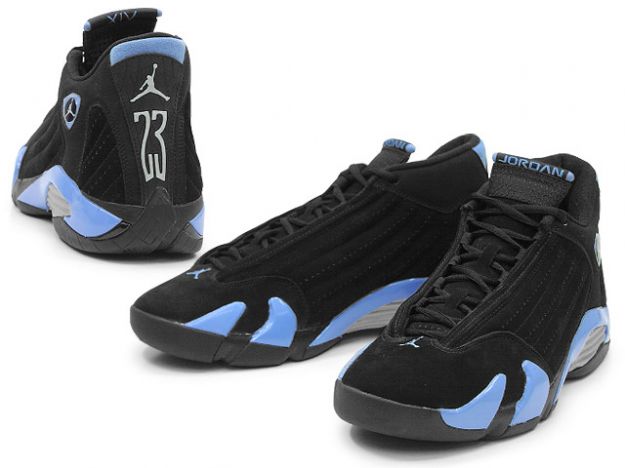 Cheap Air Jordan Shoes 14 Retro Black University Blue Metallic Silver