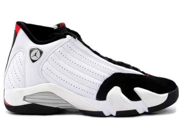 Cheap Air Jordan Shoes 14 Retro White Black Varsity Red Metallic Silver