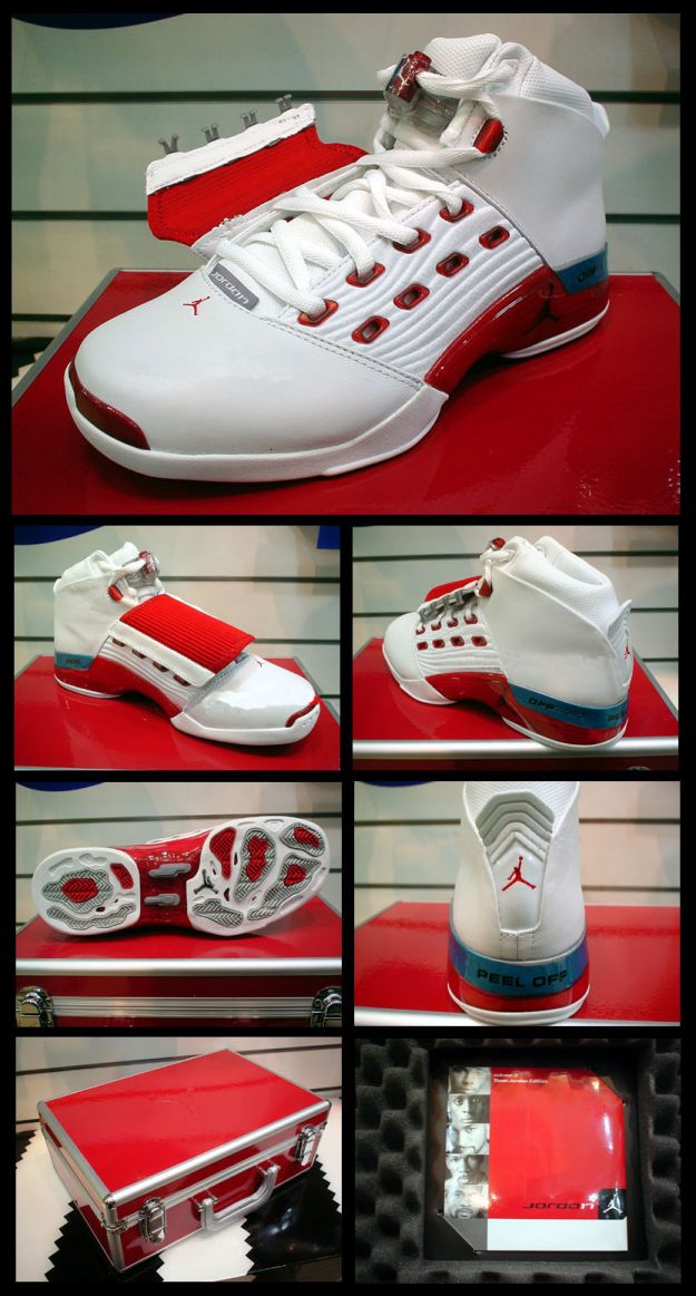 Cheap Air Jordan Shoes 17 Original White Varsity Red Charcoal