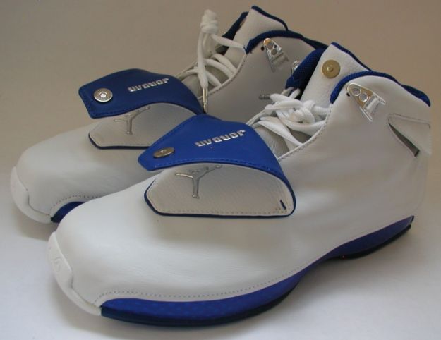 Cheap Air Jordan Shoes 18 Original White Metallic Silver Sport Royal