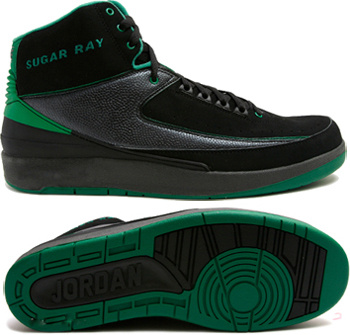 Cheap Air Jordan 2 Shoes Black Green Chrome