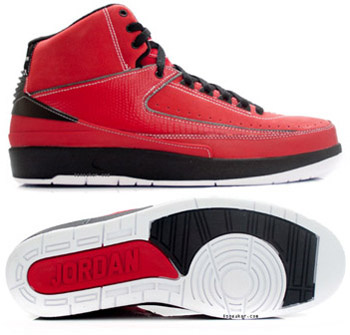 Cheap Air Jordan 2 Shoes Red Black Chrome