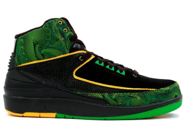 Cheap Air Jordan 2 Shoes Retro Doernbecher Charity Black Pro Gold Lucky Green - Click Image to Close