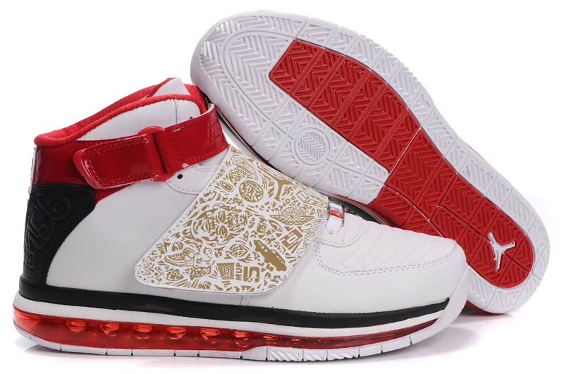 Cheap Air Jordan 2011 XXVI Retro Red White Black Glod Shoes - Click Image to Close