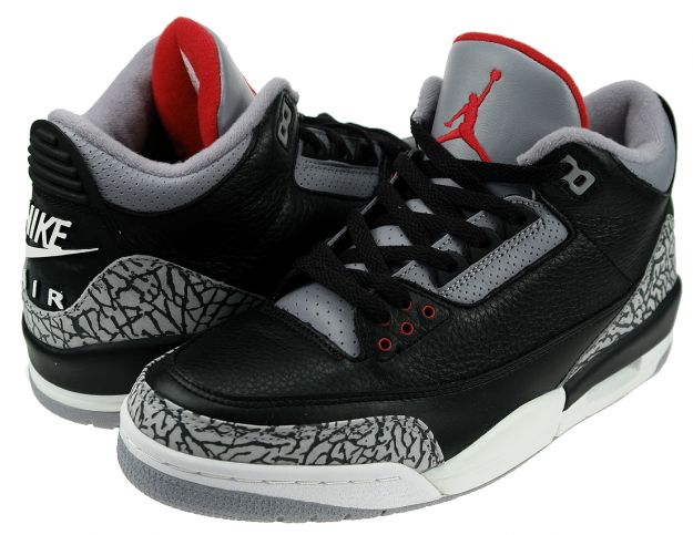 Cheap Air Jordan Shoes 3 Retro 2001 Black Cement Grey